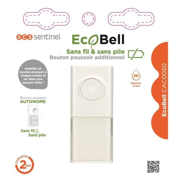 SCS SENTINEL Ecobell CAC0050 Extra Push Button - Wireless - IP55