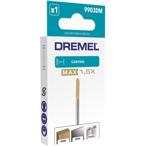 DREMEL Max 9903 Tungsten Carbide Engraving Bit - Ø3.2 mm - Maximum Durability