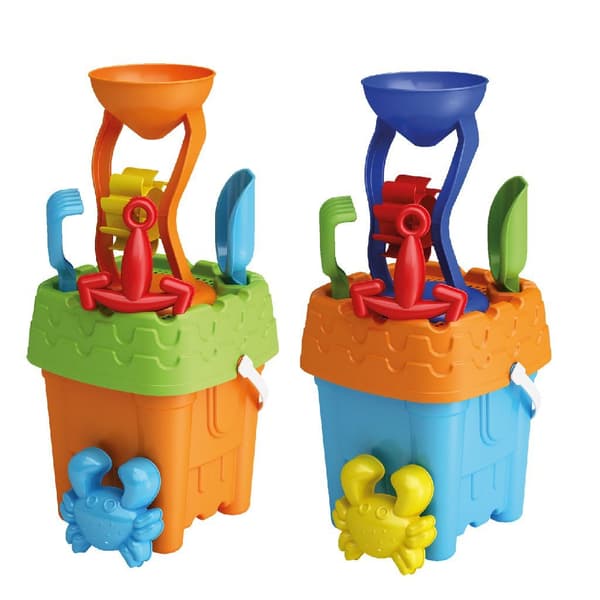 Fun Sand Mill Bucket Set 6-Piece - Assorted Designs for Ages 2+
