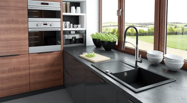 Deante GERBERA-30 Kitchen Faucet Pull-Out Spout Chrome/Black