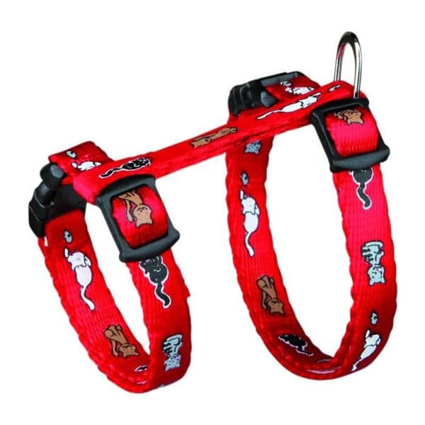 Kitten Harness Nylon Adjustable 21-34 cm Various Colors with Fastening Clips