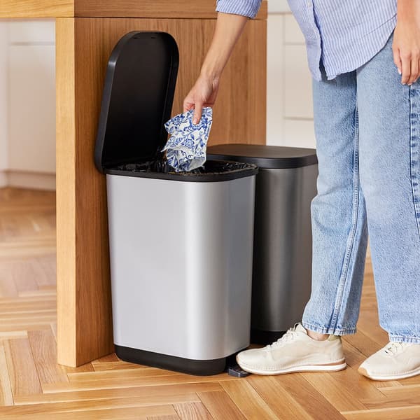 redHO Ribo Silver Pedal Bin 35 L