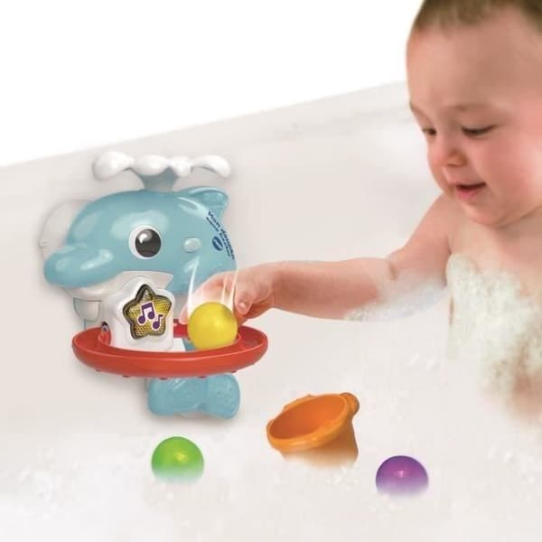 VTECH-MY DOLPHIN AQUA-BASKET Bath Toy, Suction Cup Attachment