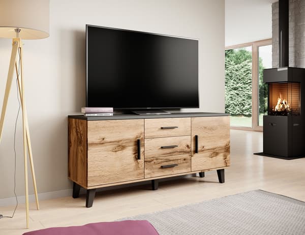 Cama Sideboard LOTTA 150 2D3S Wotan Oak + Matte Black