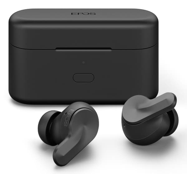 EPOS ADAPT E1 Black Bluetooth Earbuds Multi-Connect IPX5 Hybrid ANC USB-C Dongle Teams iPhone Certified (1001262)