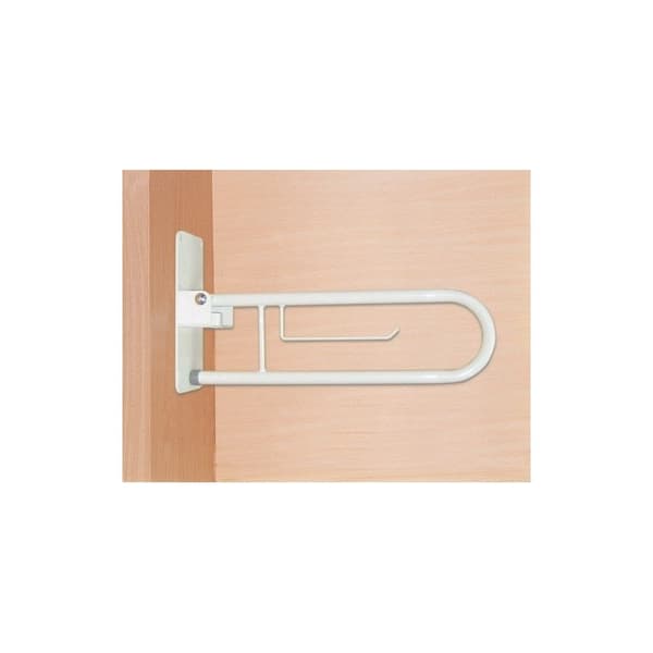 Hinged Toilet Handrail Bathroom Handle - White - 130 kg Max Load