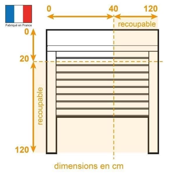 Roller Shutter PVC 120x120 cm - Manual Operation with Strap - White - Trimmable W120
