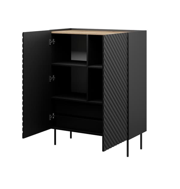 Bookcase ONDA 2D2SZ 98x45x127 cm Black