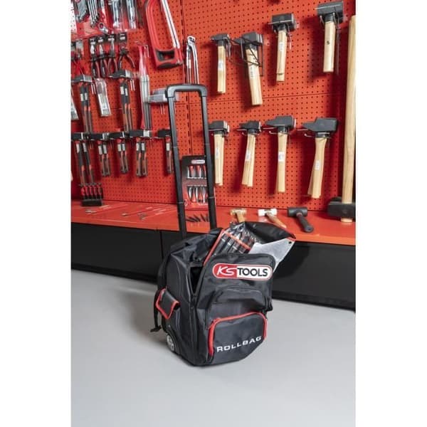 KS TOOLS Backpack - Rolling Bag - Telescopic Handle - Max Load 35 kg - 18 L