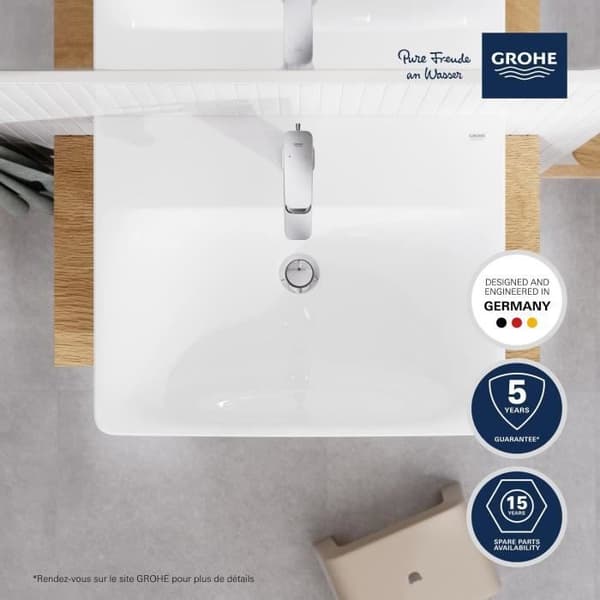 GROHE Euro Ceramic Wall-Mounted Washbasin - Rectangular - 60 cm x 47 cm - White