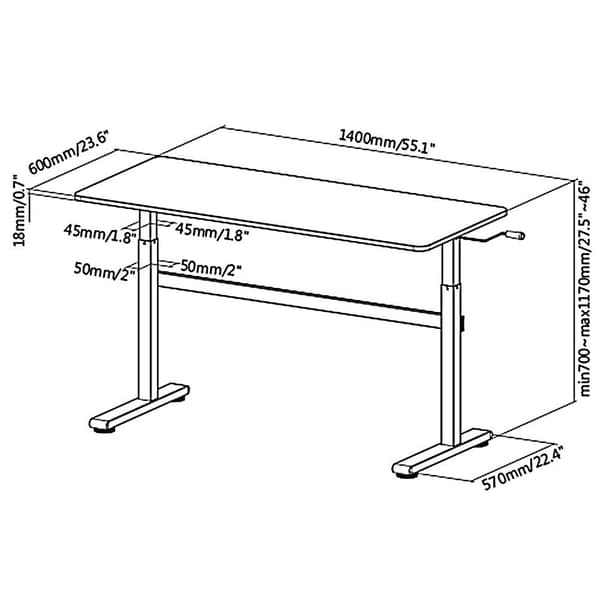 Ergo Office ER-401 W Height Adjustable Desk White