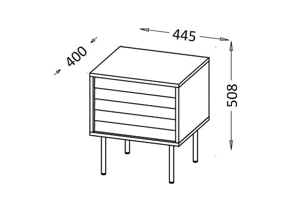 Bedside Cabinet 2 pcs. CORTINA 45x40x51 Black/Walnut