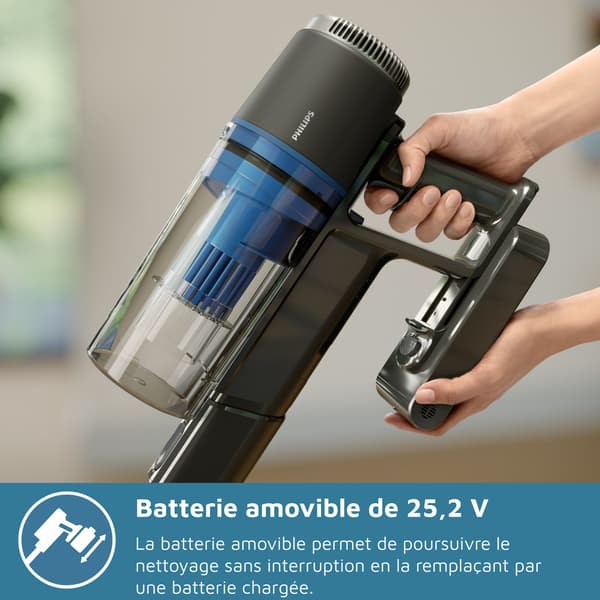 PHILIPS Cordless Stick Vacuum Cleaner - 3000 Series - 25.2V - LED Brush - XC3033/01