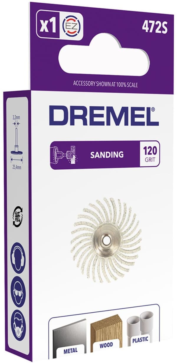 DREMEL S472 Precision Abrasive Brush - 25 mm Diameter - 120 Grit