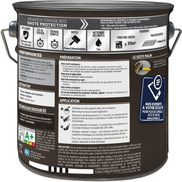 BONDEX - Wood Deck Saturator - Teak - Matte - 2.5 L