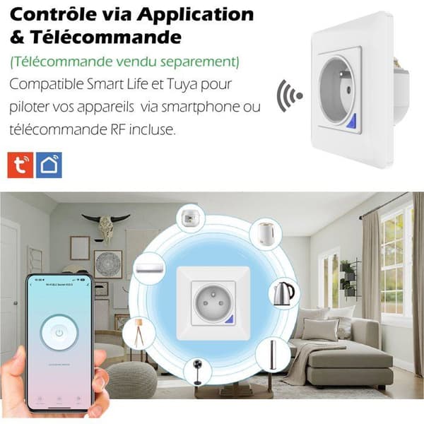 KYF Indoor Connected Recessed Socket - Wifi - With Energy Meter