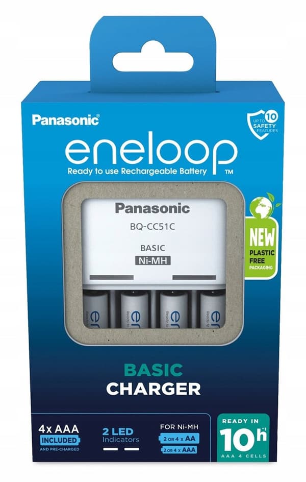Panasonic BQ-CC51 Charger with 4x Micro 800mAh eneloop (52051E04)