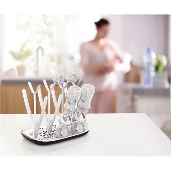 PHILIPS AVENT Bottle and Teat Drying Rack - Removable Drip Tray - White/Grey