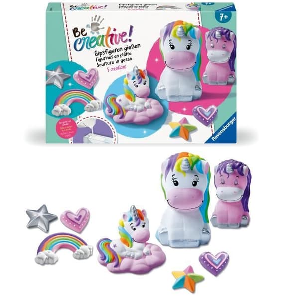 Ravensburger - Be Creative - Unicorn Figurines - 10 Plaster Projects - Ages 7+