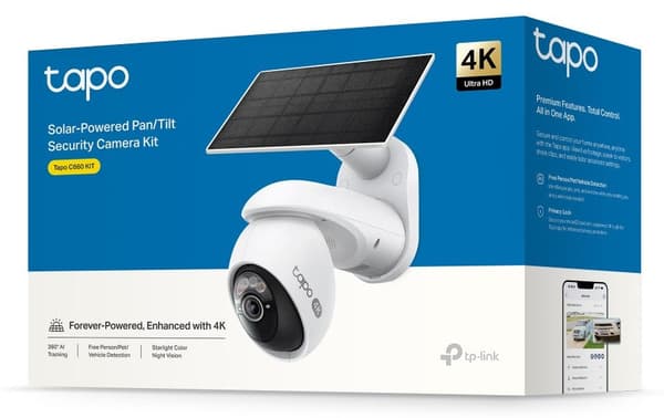 TP-LINK Tapo C660KIT 4K Solar-Powered Pan/Tilt Security Camera Kit