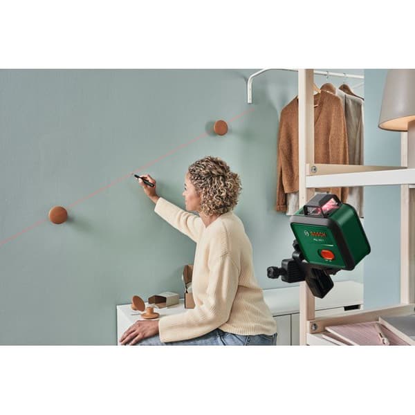 BOSCH PLL 360-1 Line Laser - Includes user manual, protective case, and batteries