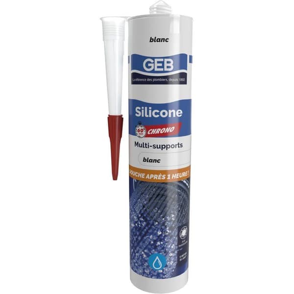 GEB Multi-Surface Sanitary Silicone - 60 Chrono - White - 280 ml