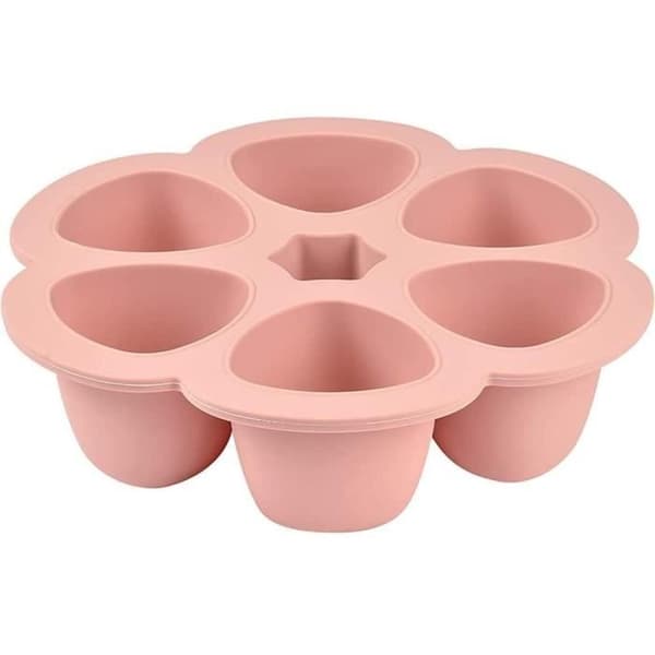 BEABA Premium Silicone Multi-Portion Containers, Heat Resistant, 6 x 90 ml, Pink
