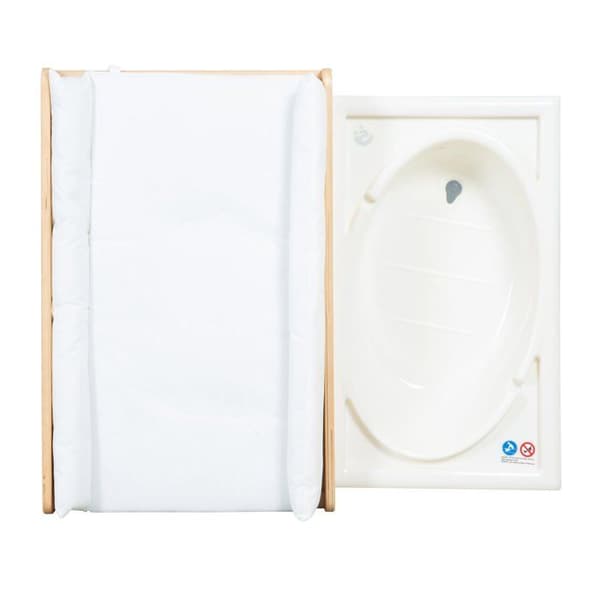 ROBA Extendable Changing Table with Bathtub - BABY POOL - Natural Wood