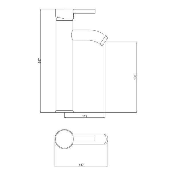 ROUSSEAU Ilo High Basin Mixer Tap - Ceramic Cartridge - Water Saving