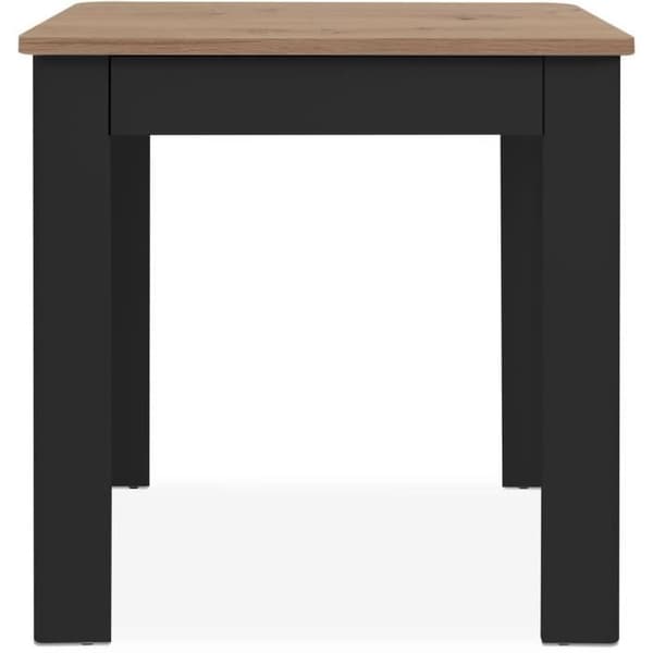 OSLO Table - Rectangular - Seats 4 - 80 x 77 x 80 cm - Black/ Artisan Oak