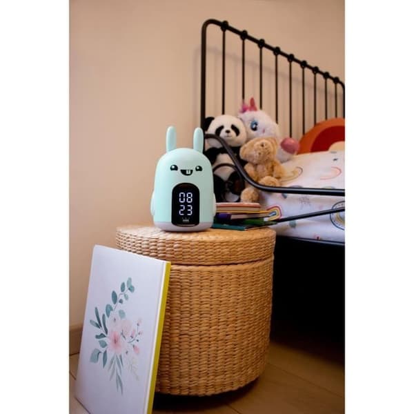 BIGBEN Baxter the Rabbit Alarm Clock & Night Light - 3 Melodies - Adjustable Brightness