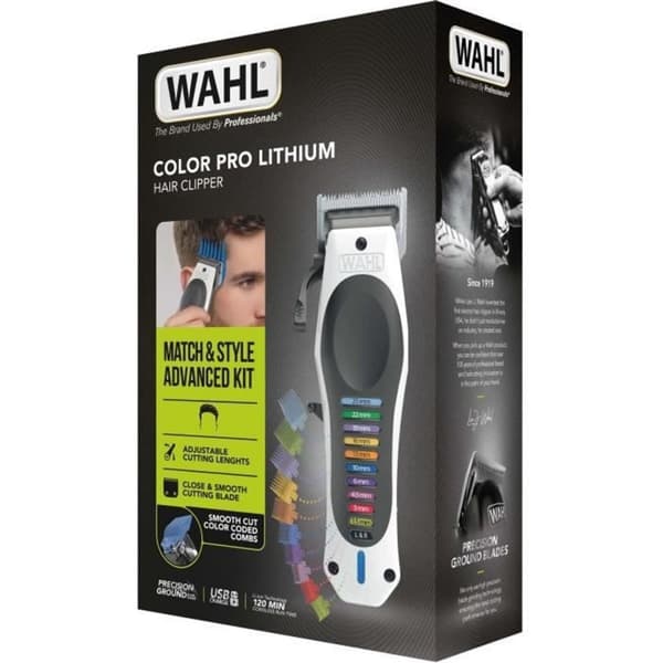 Wahl Color Pro Lithium Trimmer White/Black - 11 Settings, 10 Combs
