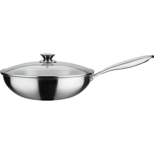 GSW Professional Wok - 32 cm - Solid Stainless Steel - Induction Compatible