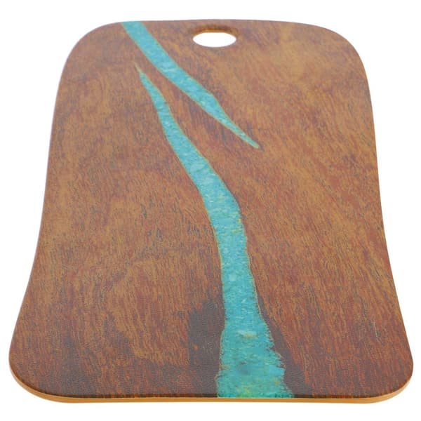 Cheforward Serving Board 53x20 cm Turquoise/Cherry Wood Look