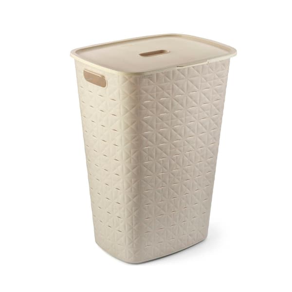 Curver Softex Laundry Basket with Lid 56 L Chalk White