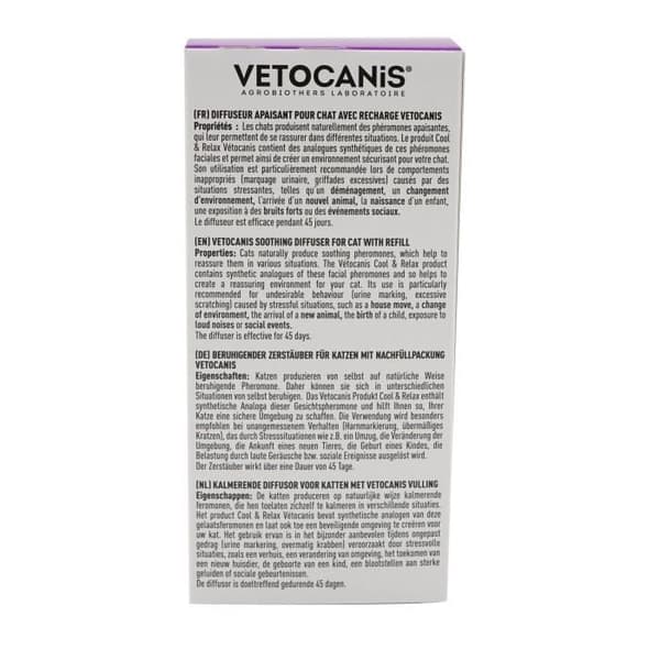 VETOCANIS Anti-Stress Diffuser + Refill - For Cats, 45 Days