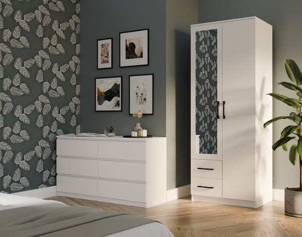 Topeshop ROMANA 80 Wardrobe 2 Doors 5 Shelves White