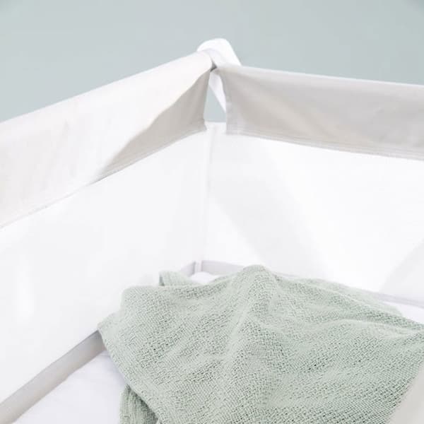 Folding Co-Sleeping Crib - ROBA - Canvas and Mesh - 90 x 45 cm - Grey/ White