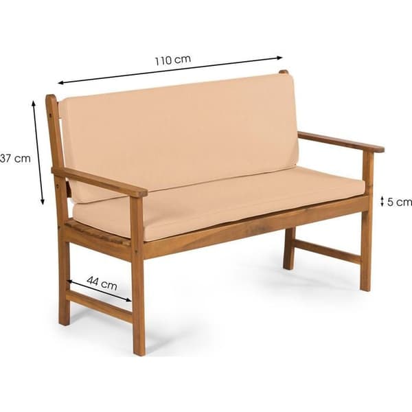 Fieldmann Bench Cushion FDZN 9021 - 100% Polyester - Waterproof - 110x44x37cm