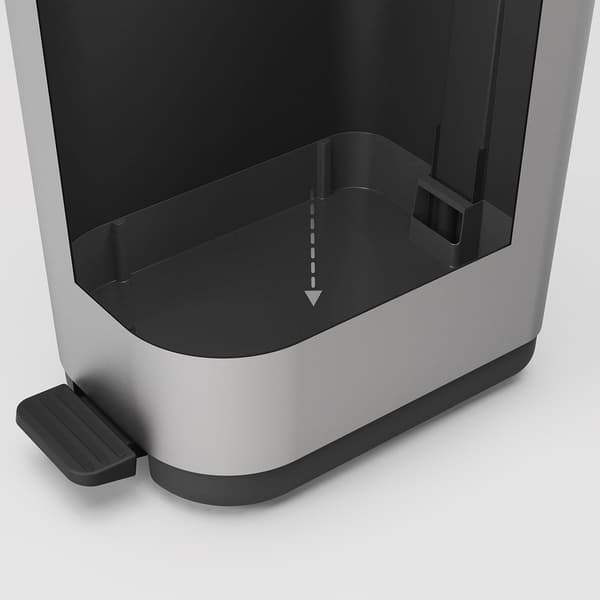 redHO Ribo Silver Pedal Bin 35 L