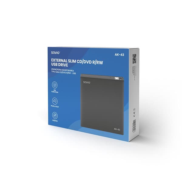 SAVIO External Slim DVD Recorder AK-43 USB 2.0
