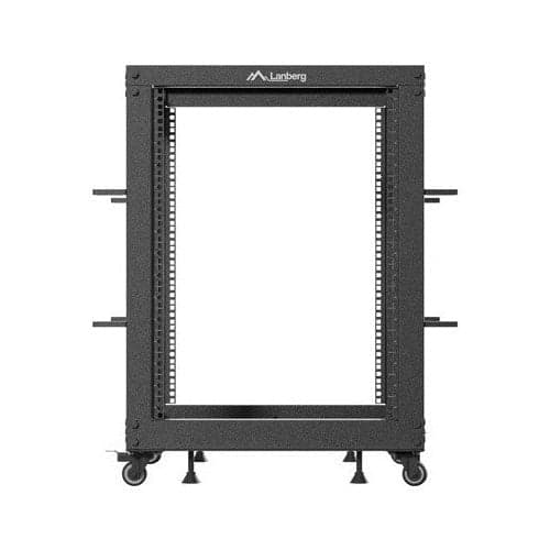 Lanberg Open Rack 19 15U 600x600-1100 Adjustable Black