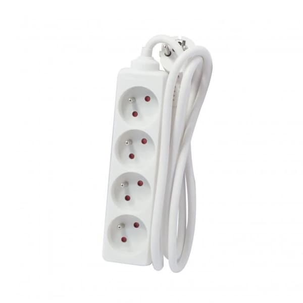 CHACON 4-Outlet Power Strip - 16A - 5 m - White