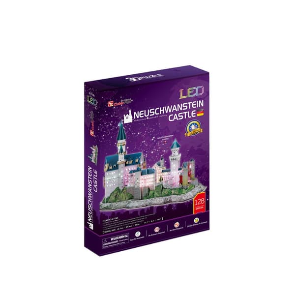 Cubic Fun 3D Puzzle Neuschwanstein Castle + LED Lighting 128 Pieces