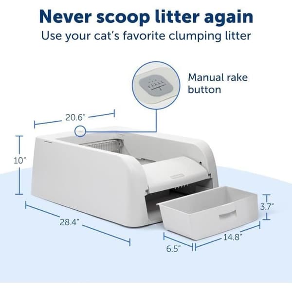 PETSAFE Self-Cleaning Litter Box - CLUMPING - Connected - White