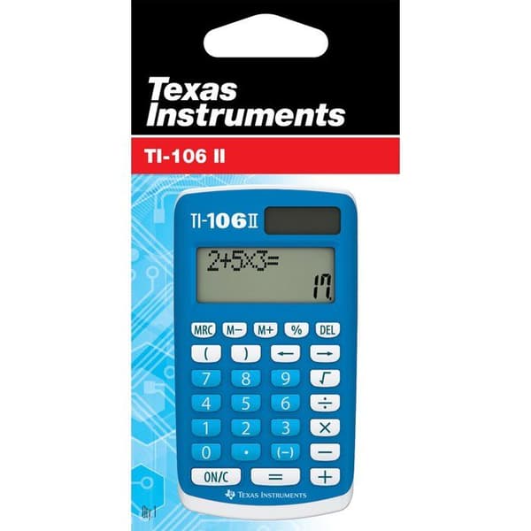 TEXAS INSTRUMENTS Scientific Calculator TI-106 II Solar - Blue