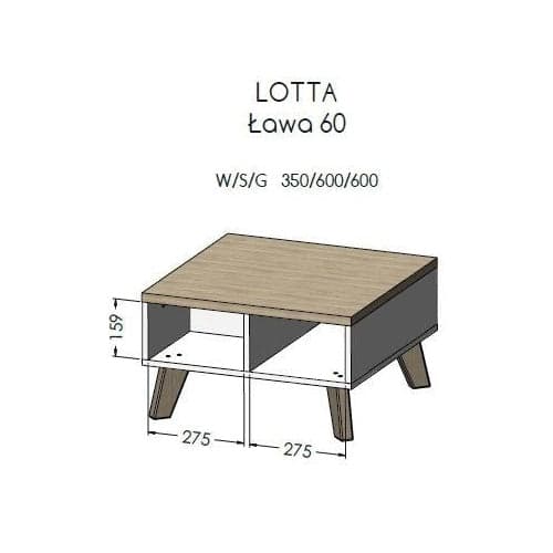 Cama LOTTA 60 Coffee Table Wotan Oak/Mat Black