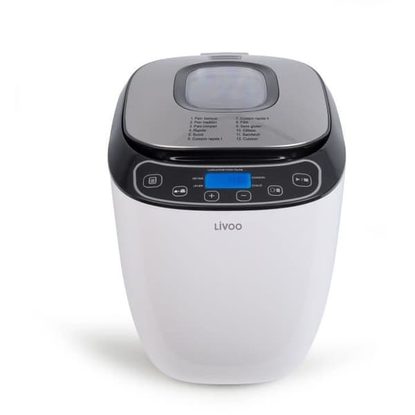 LIVOO Bread Maker - DOP218 - 550W - 12 Programs - Removable Aluminum Pan