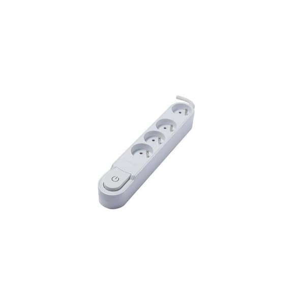 CHACON Power Strip - 4 x 16A Sockets, Switch, 3 m Cable - White