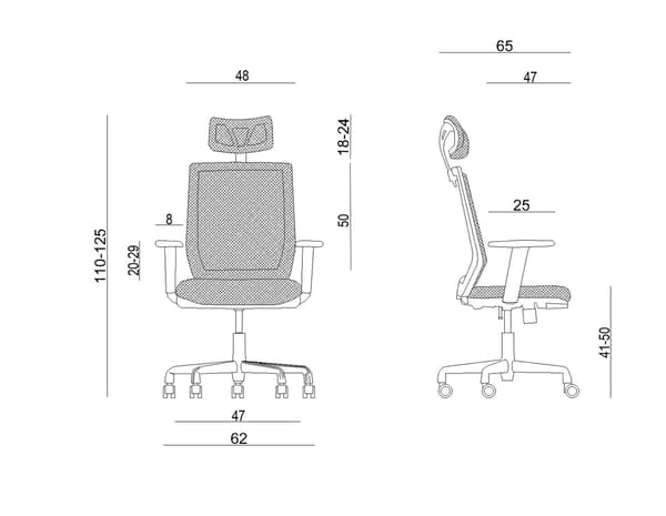 Ergonomic Office Chair ESTA Black with Adjustable Armrests